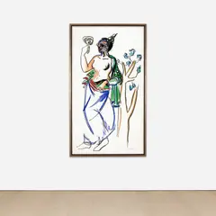 George Condo, Etruscan Study, 1993, pastel and charcoal on paper