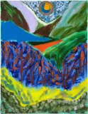 Shara Hughes, Cozy Crescent, 2018, oil and acrylic on canvas