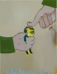 Sanya Kantarovsky, Little Big Man, 2016, oil and watercolor on canvas