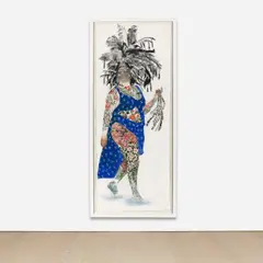 Firelei Báez, Demetrea (from the series Geographic Delay), 2010, gouache and ink on paper