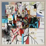 Untitled by George Condo, 2007, oil, pencil and paper collage on canvas, in artist's frame, sold May 2022