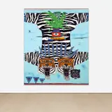 Jordy Kerwick, Untitled, 2021, oil, acrylic, spray paint and charcoal on canvas