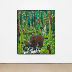 Ben Sledsens, Bear in the Deep Woods, 2018–2019, oil and acrylic on canvas
