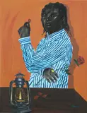 Wahab Saheed, Night After Valentine's Day, 2021, acrylic, oil, charcoal and pastel on canvas