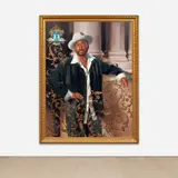 Kehinde Wiley, Big Daddy Kane, 2005, oil on canvas, in artist's frame