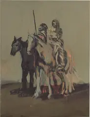 Claire Tabouret, Les deux amazones, 2015, acrylic on canvas