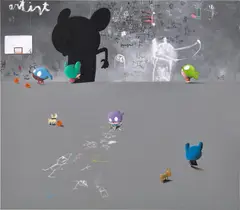 Untitled (Artist) by Edgar Plans, 2019, oil on canvas, sold May 2022