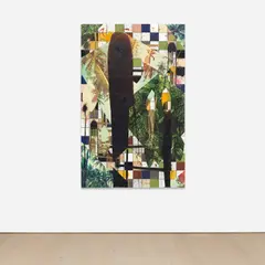 Rashid Johnson, Untitled Escape Collage, 2016, ceramic tile, black soap, wax, vinyl and spray enamel