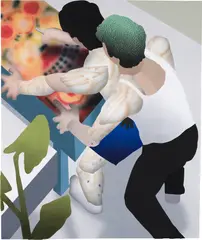 Brandon Lipchik, Pinball, 2019, acrylic and mixed media on canvas