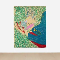 Calvin Marcus, Dead Soldier, 2016, oilstick, Cel-vinyl, watercolor and emulsified gesso on canvas