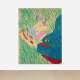 Calvin Marcus, Dead Soldier, 2016, oilstick, Cel-vinyl, watercolor and emulsified gesso on canvas