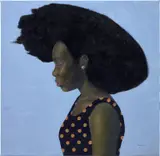 Oluwole Omofemi, Blue World, 2021, oil on canvas