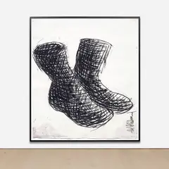 Adel Abdessemed, Chemins qui ne mènent nulle part, 2012, charcoal on paper