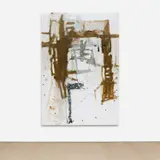 Richard Aldrich, Untitled, 2008, oil, wax, paper and almonds on linen