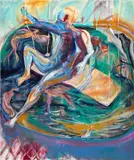 Kristy M Chan, The Bathtub I've Always Wanted No. 15, 2019, oil and spray paint on canvas