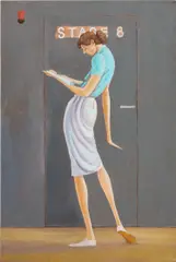 Stage 8 by Ernie Barnes, 1982, acrylic on canvas, sold Sep 2022