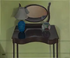 Scott Kahn, Still Life with Mirror, 1981, oil on linen