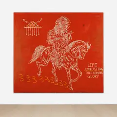 Wes Lang, The Unity Within, 2017, acrylic, spray paint, oilstick and graphite on canvas