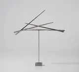 George Rickey, Four Lines in a T II, 1982, stainless steel