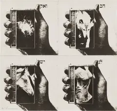 Untitled by Wallace Berman, 1974, Verifax collage on paper mounted to board, offered Sep 2022