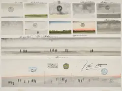 Saul Steinberg, Twelve Landscapes, 1969, watercolor, ink and rubber stamp on paper