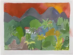 Martinique Sunset by Romare Bearden, 1976–1984, watercolor, ink and pencil on paper, sold Sep 2022