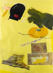 SoiL Thornton, Out Of All Of Us, Who's Mirror Is The Most Caked, 2014, oil, acrylic, spray paint, charcoal, oil pastel and paper collage on paper