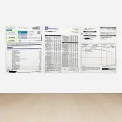 Mschf, Medical Bill, 2020, oil on canvas, in 3 parts