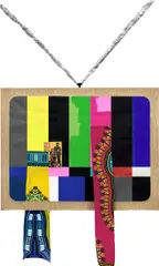 Derrick Adams, Colorbar Constellation 6 (Sanford and Son), 2016, acrylic, printed paper and fabric collage, TV antenna, aluminum foil and pigment printed canvas on fabric-backed vinyl mounted to wood cleat