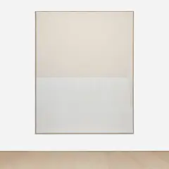 Ethan Cook, Untitled (Begin in one corner), 2014, hand-woven cotton canvas and canvas, in artist's frame