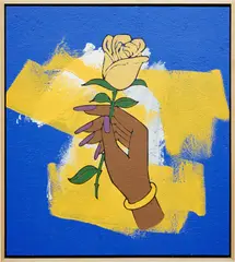 Awol Erizku, Out yo way - Migos, 2017, acrylic on panel, in artist's frame