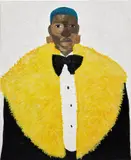 Aplerh-Doku Borlabi, Black Tie, 2020, oil, acrylic and coconut husk on canvas
