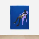 Raphael Adjetey Adjei Mayne, Purple Chair, 2019, African wax print and acrylic on unstretched canvas