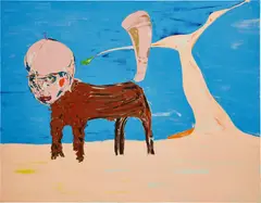 Dog by Nicola Tyson, 2007, oil on linen, sold Sep 2022