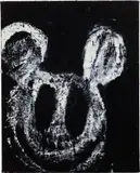 Joyce Pensato, Untitled Mickey, 1995, enamel on linen