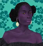 Dankyi Mensah, Kumerican Curly Hair Puff, 2022, acrylic on canvas