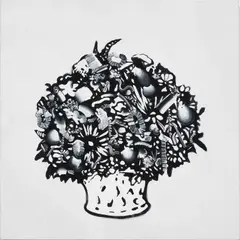 Drunk Flower by Tomoo Gokita, 2006, acrylic gouache on linen, sold Sep 2022