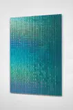 Oliver Laric, Inukshuk Tribal, 2014, tamper evident security hologram stickers and clear coating on acrylic