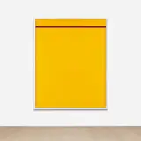Cory Arcangel, Photoshop CS: 84 by 66 inches, 300 DPI, RGB, square pixels, default gradient "Blue, Red, Yellow", mousedown y=2300 x=8600, mouseup y=2600 x=8600