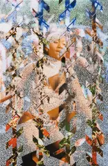 Paul Anthony Smith, Untitled, 2017, unique picotage on inkjet print with spray paint mounted to museum board