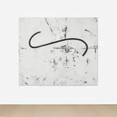 Progression by Tony Lewis, 2014, graphite, graphite powder and tape on 4 adjoined sheets of paper, sold Sep 2022