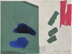 Untitled by Esteban Vicente, 1990, paper collage on board, sold Sep 2022