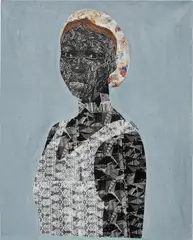 Chidiogo by Odinakachi Okoroafor, 2021, acrylic and photo transfer on canvas, sold Sep 2022