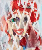 Becky Kolsrud, Three Graces (Beauty/Ariel), 2016, oil, pastel and plastisol on canvas