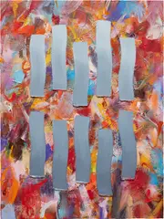 Alex Olson, Mirror, 2014, oil and modeling paste on linen