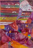 Alexander Tovborg, Prometheus, 2015, acrylic, felt, gold leaf and fabric collage on linen