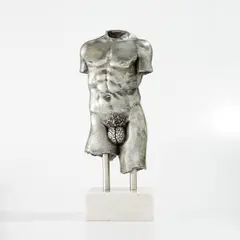 Yoan Capote, Rational, 2008, aluminum with marble base
