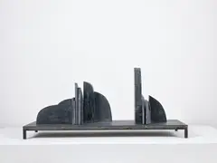 Erin Shirreff, Catalogue, 16 parts, 2013, hydrostone, pigment, graphite and steel, in 17 parts