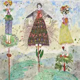 Maria Berrio, He Loves Me, He Loves Me Not, 2015, mixed media collage on canvas