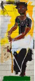 Jean-Michel Basquiat, To Repel Ghosts, 1985, acrylic, oil, oilstick and Xerox collage on wood